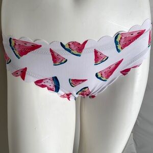 Shein watermelon print scalloped bikini bottom